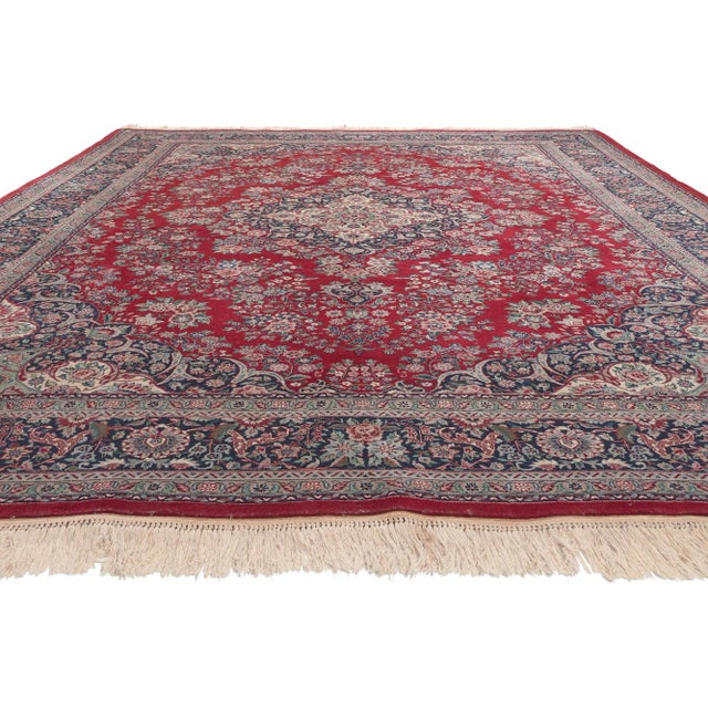 Victorian Late 20th Century Vintage Pakistani Kerman Rug, 09'00 X 12'02 For Sale - Image 3 of 10