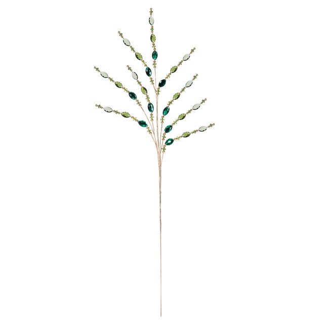Add a touch of elegance and cheer to your winter decor with the Green Jewel Bead Spray set. This pair of 33.5" sprays...