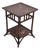 2010s British Colonial Style Rattan & Wicker Square Tiered Side Table For Sale
