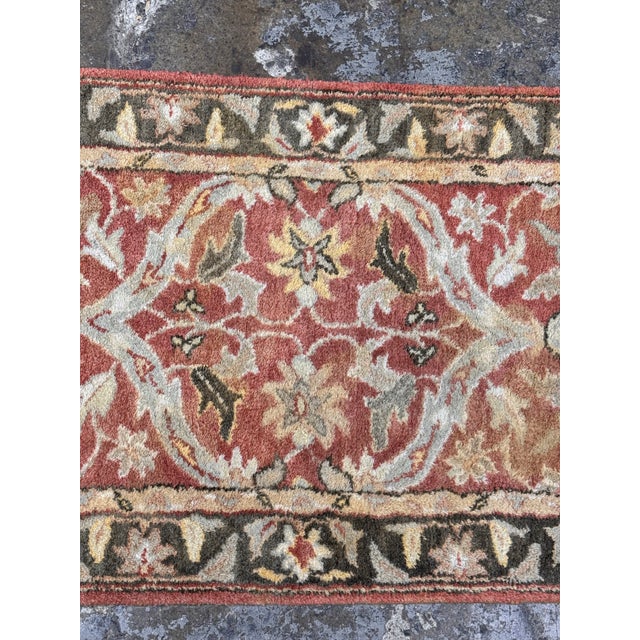 Textile 2ft 6in × 9ft 1in Traditional Floral Wool Runner Rug For Sale - Image 7 of 12