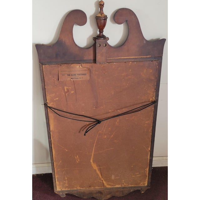 Share Antique Chippendale Revival Maple Hall Wall Mirror c.1900 American Entryway For Sale - Image 10 of 12