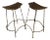 Vintage Mid-Century Wrought Iron & Wicker Arthur Umanoff Style Barstools Set of 2 For Sale
