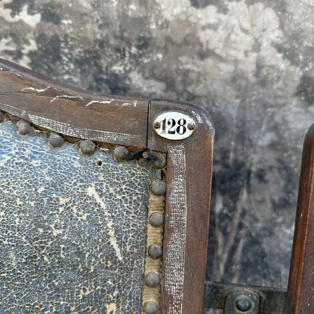 Antique French Folding Cinema Bench, 1920s For Sale - Image 10 of 11