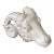 Vintage Neoclassical Italian White Glazed Porcelain Ram's Head Wall Hanging Sculpture, Circa 1980s For Sale