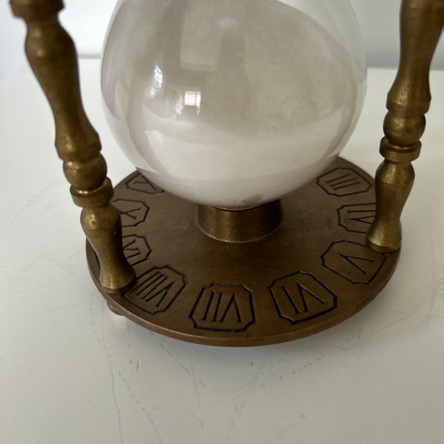 Metal Vintage Brass Celestial Cherub Hourglass With White Sand For Sale - Image 7 of 7