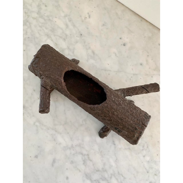 Mid-Century Cast Iron Faux Bois Log Planter For Sale - Image 12 of 14
