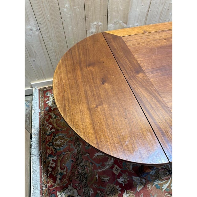 Louis Philippe Farmhouse Table with Drop Leaves in Mahogany For Sale - Image 5 of 8