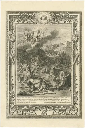 Apollo and Diana Killing Niobes Children with Arrows, 1733, Paper