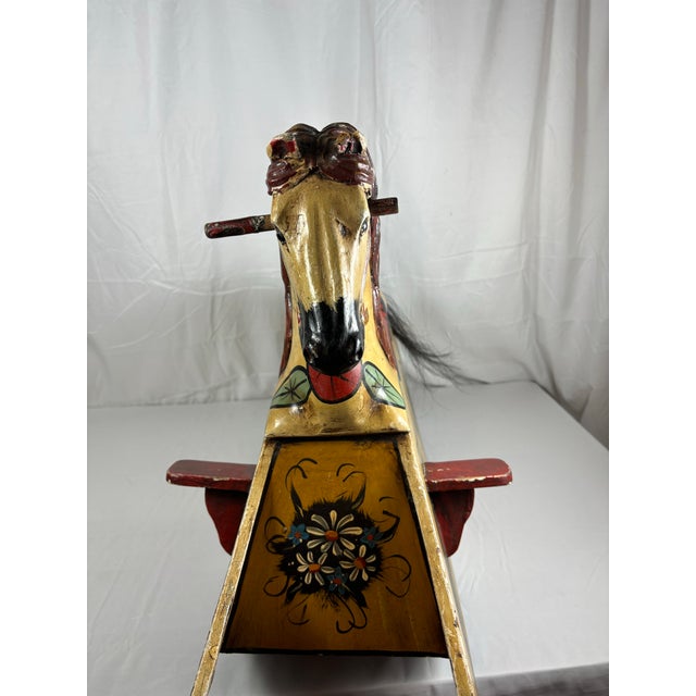 Vintage Hand-Painted Rocking Horse | Chairish