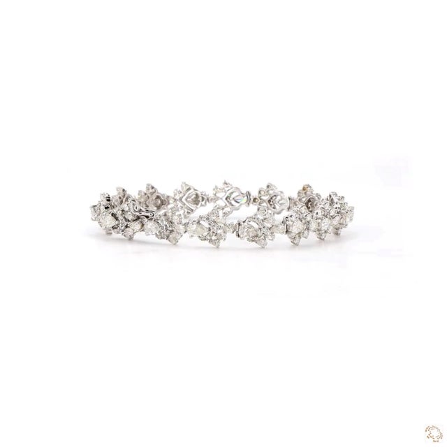 Metal 6.35 Carat Round Brilliant Cut Diamond Gold Bracelet For Sale - Image 7 of 9