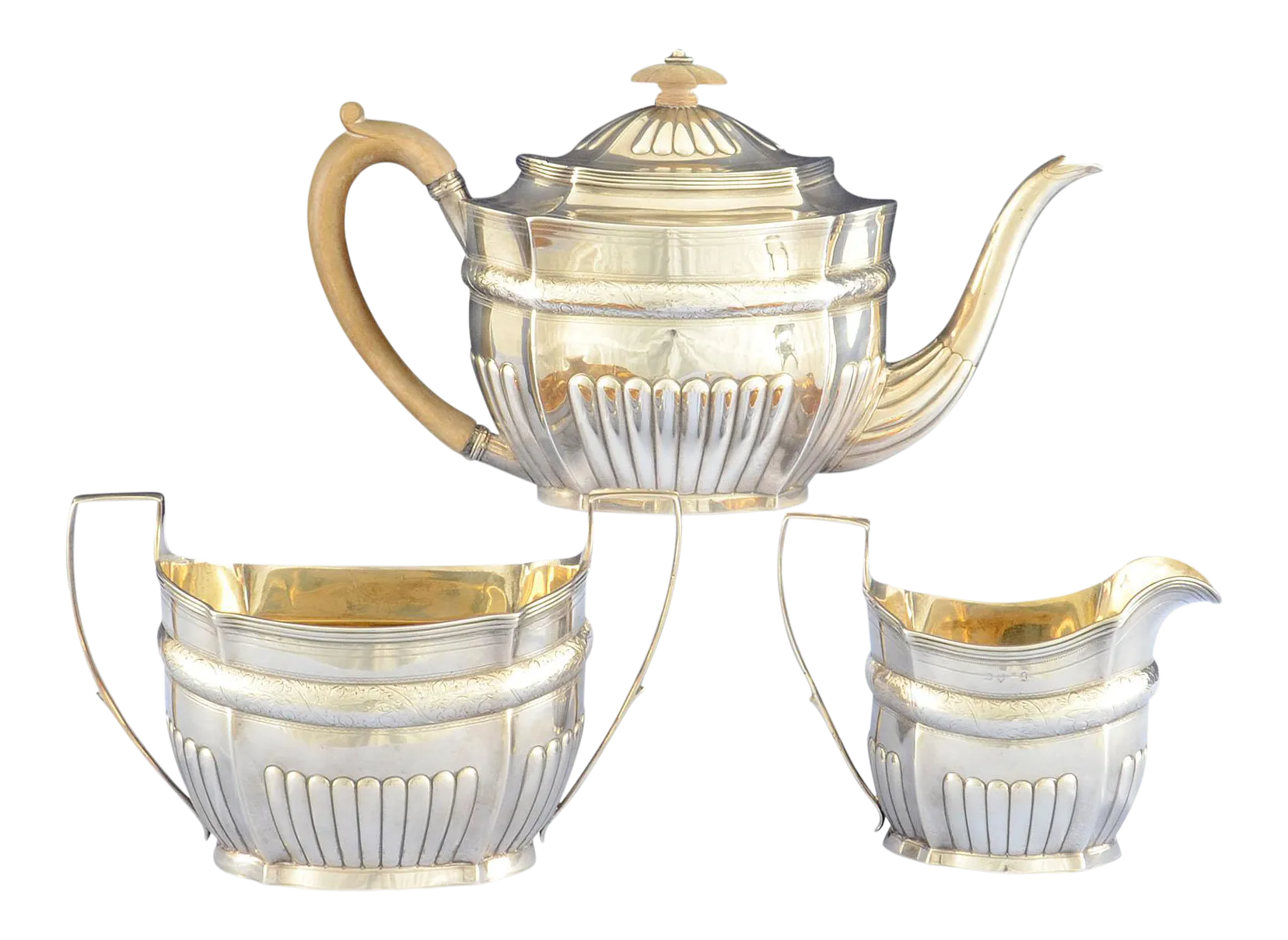 1802 English George III Hanna Northcote Sterling Silver Tea Set- 3