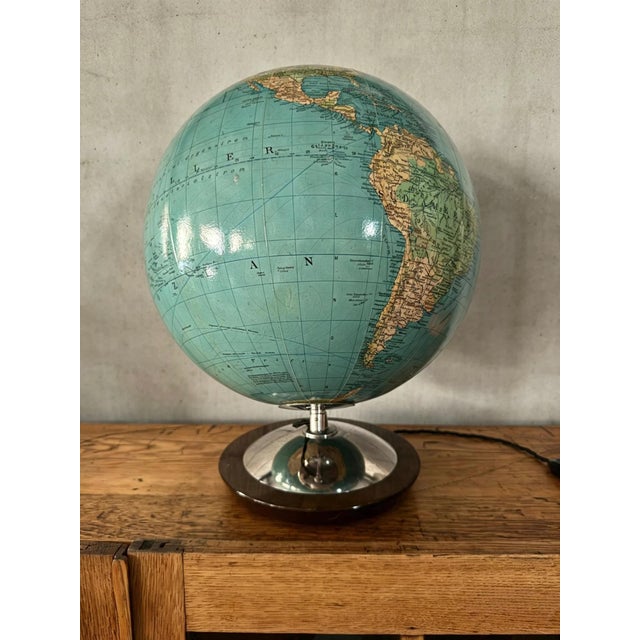 Vintage German Columbus Duo Glass Globe Lamp, 1960s For Sale - Image 3 of 11