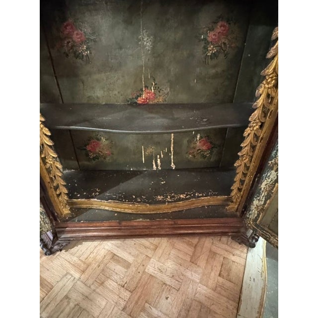Brown Rare 19th C. Italian Carved Walnut Table Hutch For Sale - Image 8 of 11