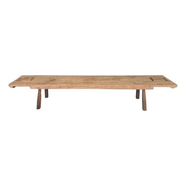 Sculptural Teak Wood Long Bench Stunning Wood Textures, Modern Organic For Sale