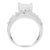 Contemporary 14K White Gold 2.0 Cttw Mixed-Cut Diamond Rectangle Invisible-Set Composite Cluster Ring with Bar- and Channel-Set Band - Size 7 For Sale - Image 3 of 7