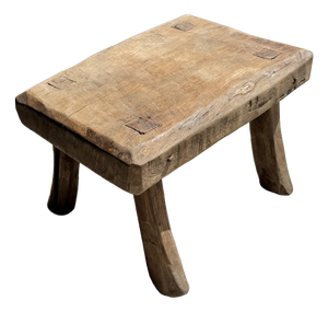 Small Vintage Side Stool in Teak, 1980s