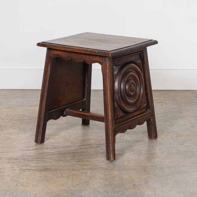 1940s Pair of French Carved Wood Tables Attributed to Charles Dudouyt For Sale In Los Angeles - Image 6 of 10