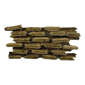 Mid-Century Modern Brutalist Torch Cut Brass Sculpture Attributed to Tom Greene Wall Art