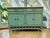 Boho Chic Vintage Mid-Century Ficks Reed Coastal Rattan Server / Buffet – Seafoam Green For Sale - Image 3 of 9