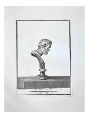 Ferdinando Campana, Profile of Ancient Roman Bust, Etching, Late 18th-Century