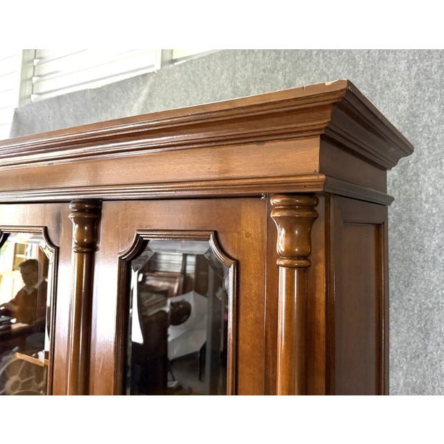 Late 20th Century Monumental 3-Door Library Bookcase With Columns For Sale - Image 10 of 16