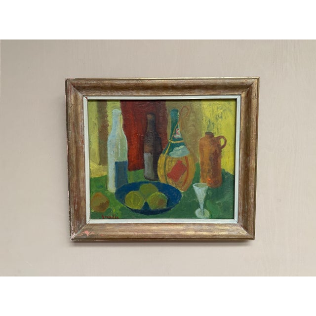 Original Swedish Oil on Panel – “Nature Morte” by Svän Grandin – Signed – Vintage & Framed – 66 × 57 cm (26" × 22.4")...