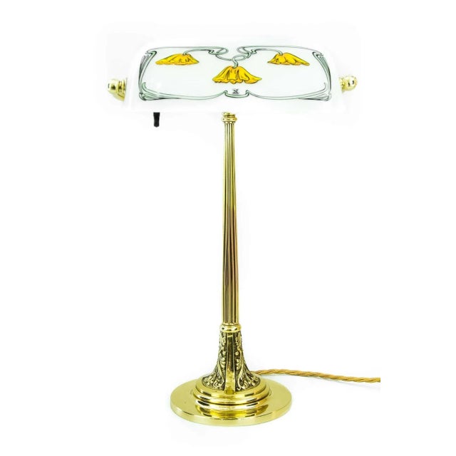 Art Nouveau Austrian Glass Table Lamp, 1908 For Sale - Image 3 of 15