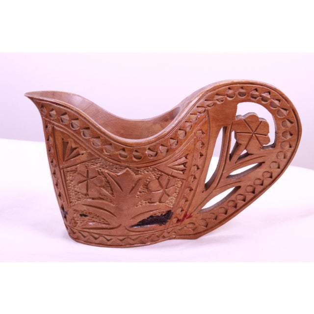 Antique 1900s Hand-Carved Wooden Wedding Cup From Former Yugoslavia/European Balkan For Sale - Image 10 of 10