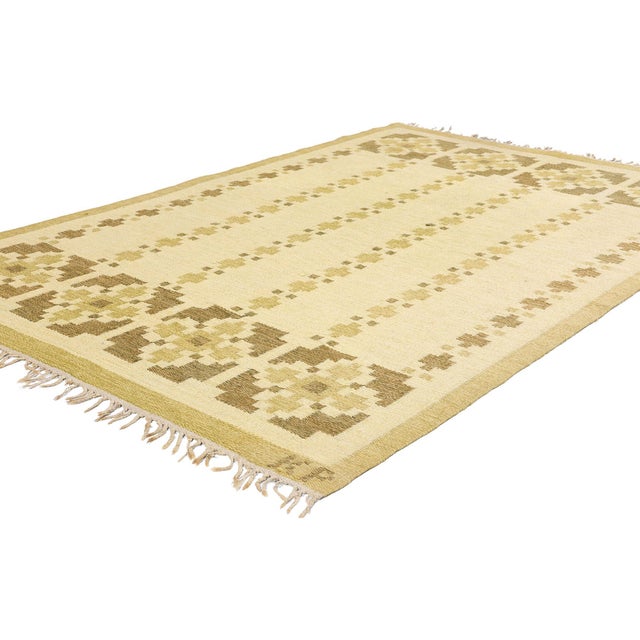 Doris Leslie Blau Vintage Swedish Flat-Weave Rug by Kerstin Persson For Sale - Image 4 of 11