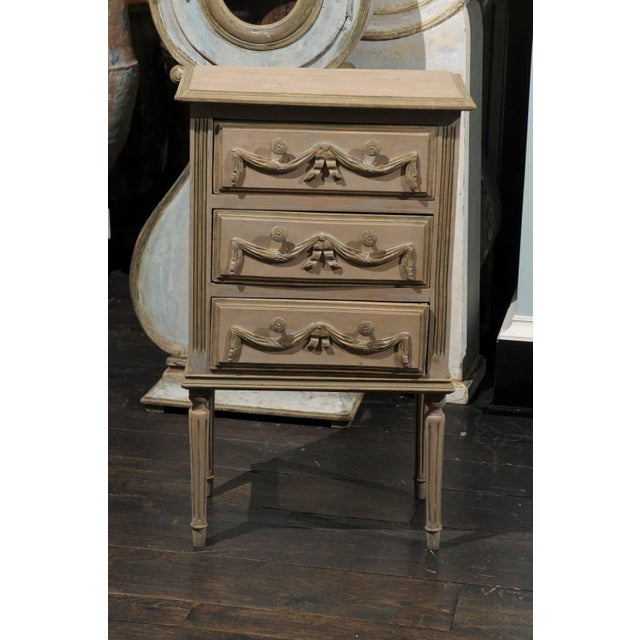 20th Century French Small Size Painted Wood 3 Drawer Chest Chairish