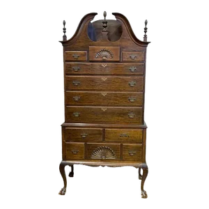 Antique Mahogany Queen Anne Style Chest on Chest