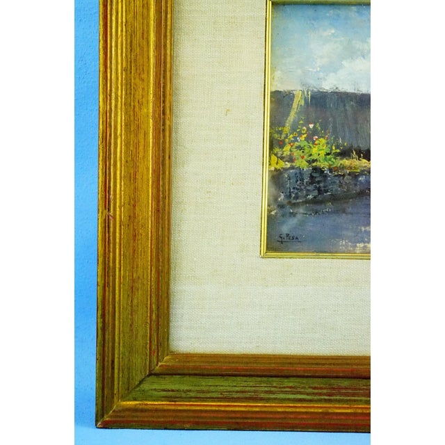 G. Pesa, Rural Landscape with Figures, 20th Century, Oil Painting on Panel, Framed For Sale - Image 12 of 18