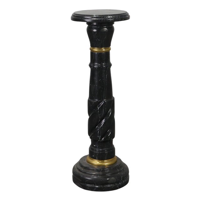 Antique Belgian Black Marble Column, France, 1900s For Sale
