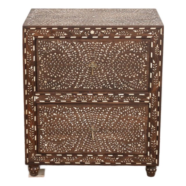 Dark Walnut Finish Finely Inlay Small Dresser For Sale