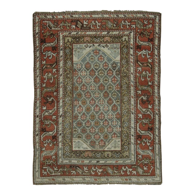 Antique Persian Kurdish Rug in Polychromatic Geometric Patterns - Rug & Kilim For Sale