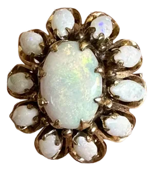 Late 20th Century 18k Gold and Opal Ring, Size 6.25