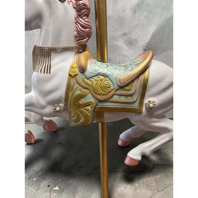 Marie Antoinette-Inspired Carousel Horse With Pole Stand For Sale - Image 13 of 14