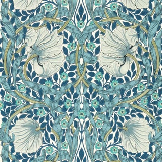Morris & Co Pimpernel Wallpaper in Cobalt/Mineral - a Sample For Sale