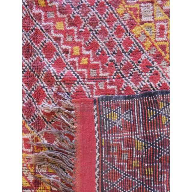 Red Red Collectible Moroccan Wool Rug - 11.3 X 6.1 Ft For Sale - Image 8 of 8