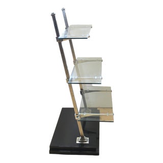 French Art Deco Etagere Shelf in Metal and Glass, 1930s For Sale