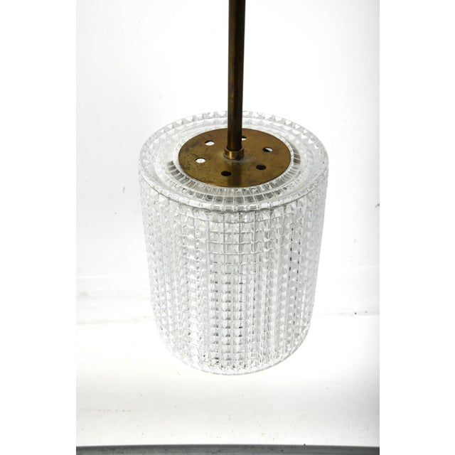 Carl Fagerlund 1960s Scandinavian Carl Fagerlund Textured Glass and Brass Pendant For Sale - Image 4 of 9