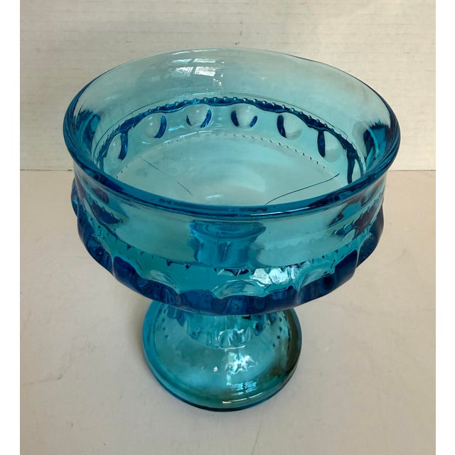 Here is a fabulous vintage Indiana Glass pedestal candy dish dating to the 1960s. Made in the classic King's Crown...