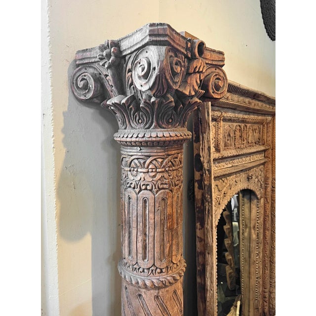 English Vintage Teak Wood Column For Sale - Image 3 of 4