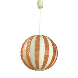 Ceiling Lamp in Orange-Cream Acrylic Glass, 1970s For Sale