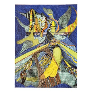 Everett Ball, Dream Tower in the Night, Lithograph Enhanced with Watercolor, 1975 For Sale