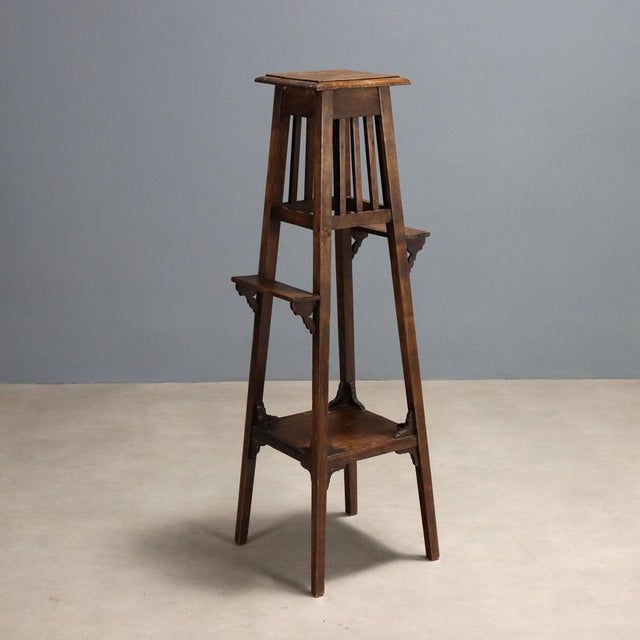 Antique Art Nouveau Painted Walnut and Poplar Planter, 20th Century For Sale - Image 9 of 9