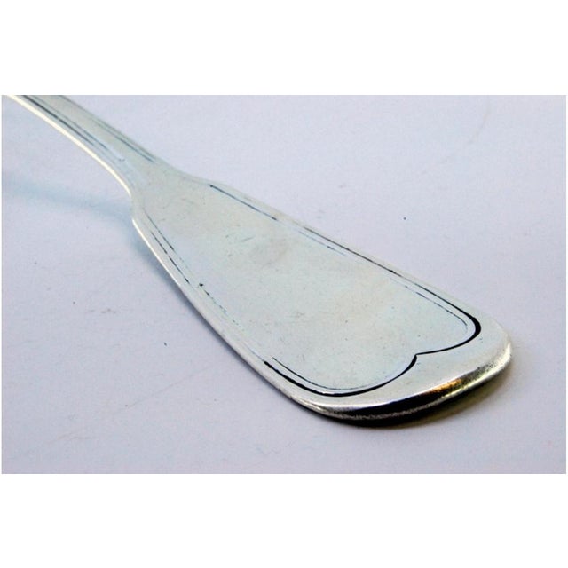 Plain Silver Soup Ladle with Grooves For Sale - Image 4 of 8