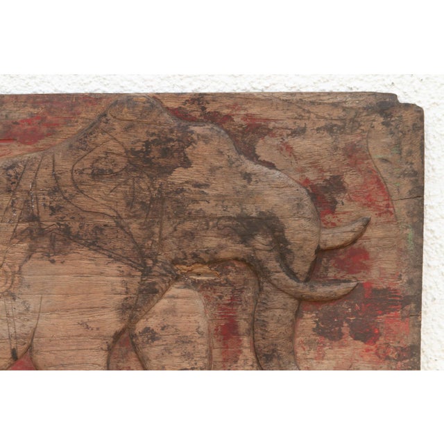 Red & Black Painted Thai Elephant For Sale In Los Angeles - Image 6 of 7