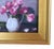 Contemporary original one-of-a-kind impressionist oil painting of a bouquet of flowers in a vase on the artist's canvas...