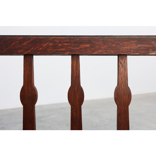 Modernist Art Deco Bench with Lift-Top Storage Seat in Oak, Belgium, 1920s For Sale - Image 16 of 18